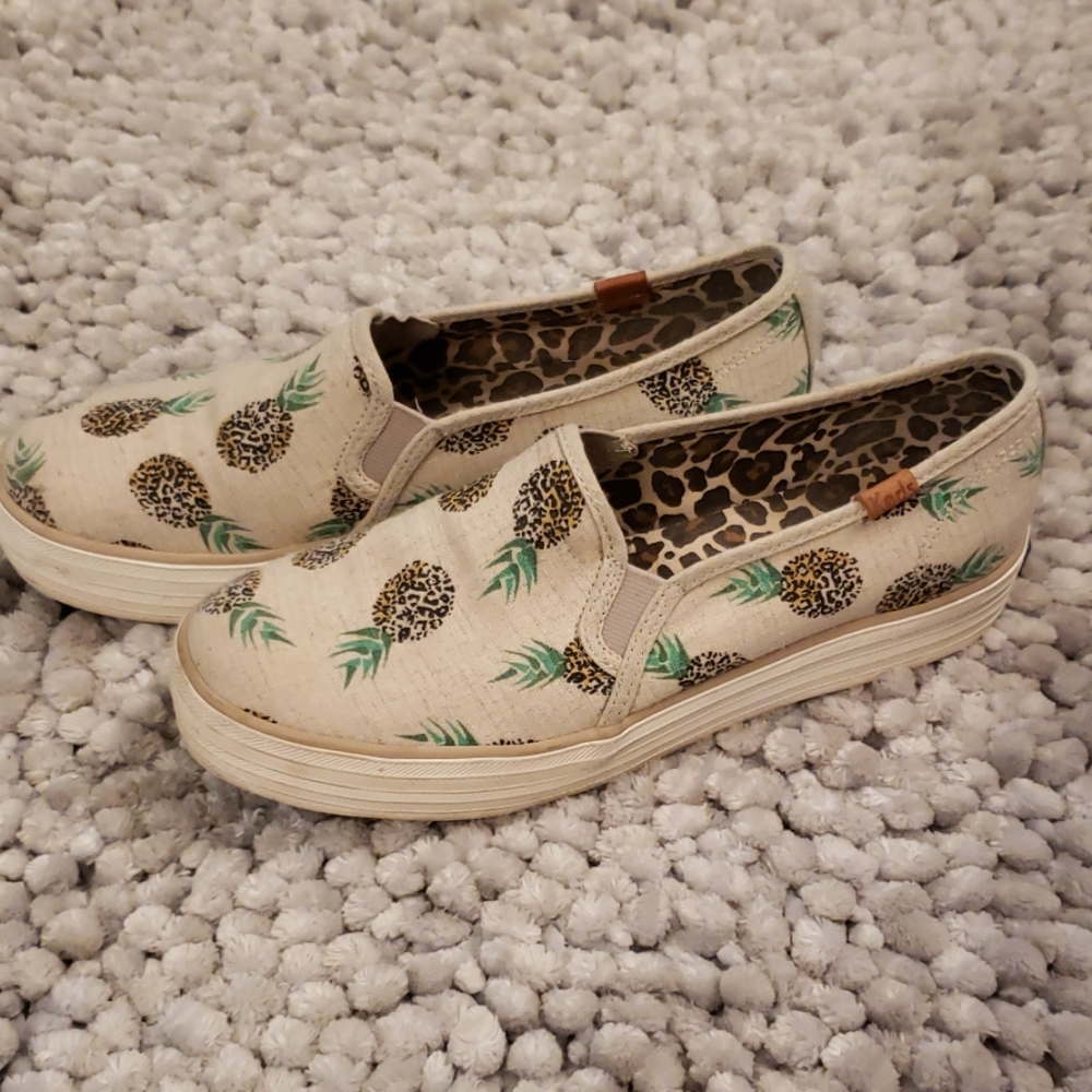 Keds leopard pineapple slip on shoes